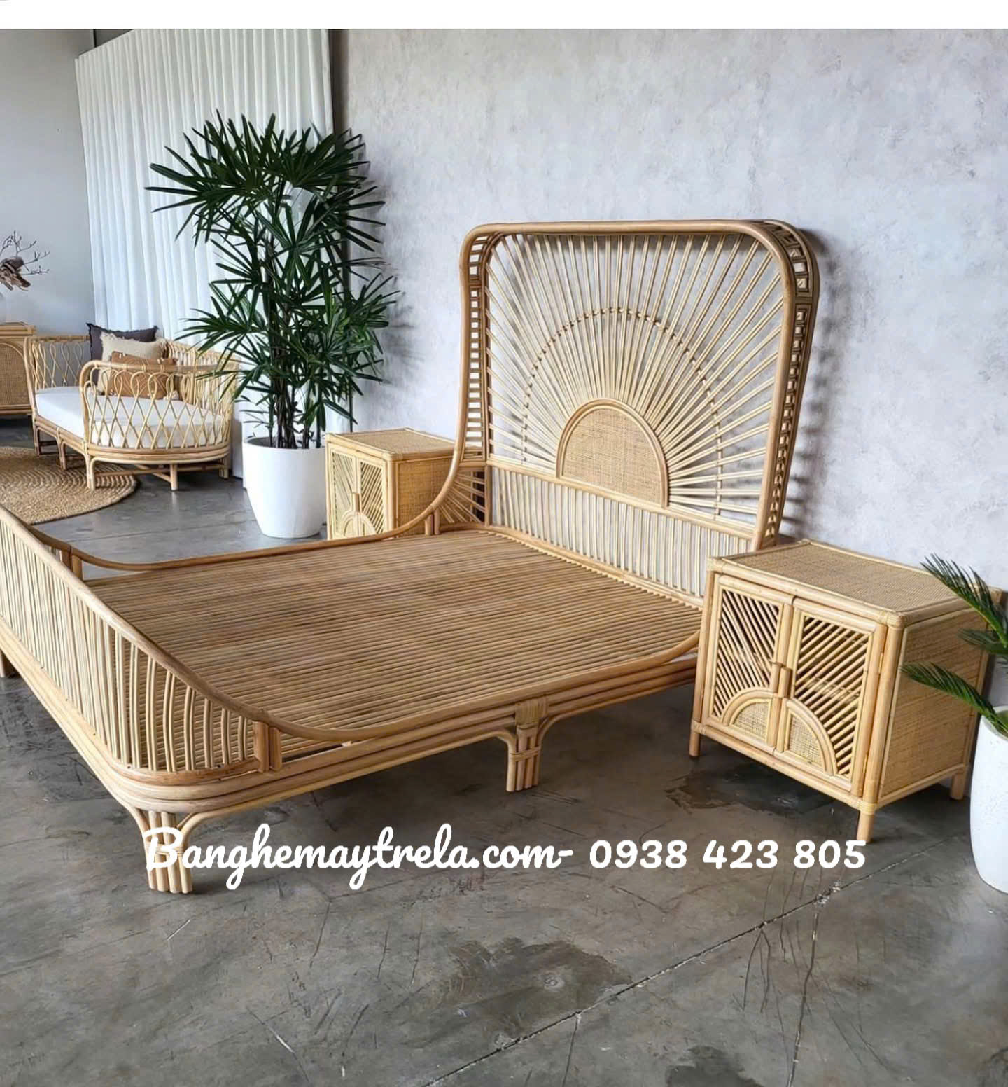 Giường ngủ mây tự nhiên